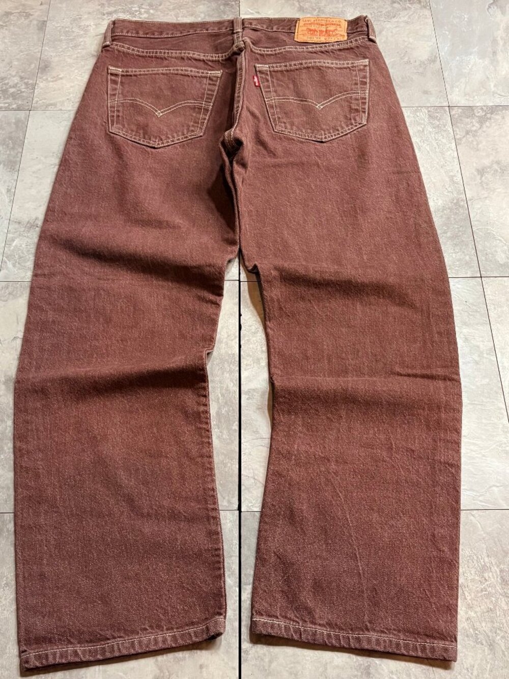 Levi's 501XX Jeans Men's 34x30 Burgundy Maroon Rigid Denim Button Fly Y2K